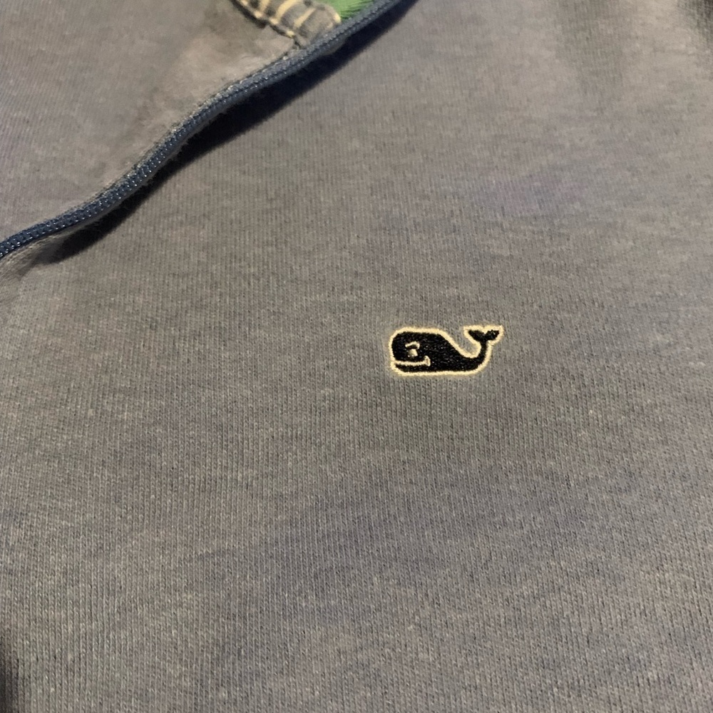 Vineyard Vines small Blue Boxy 1/4 zip pullover with Polo Collar - Picture 6 of 7
